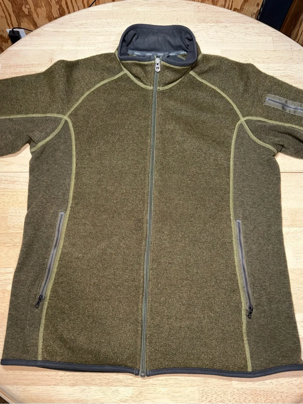 Kuhl Alfpaca Kashmira Jacket Hiking Mens Medium Green Fleece Full Zip Thumbholes